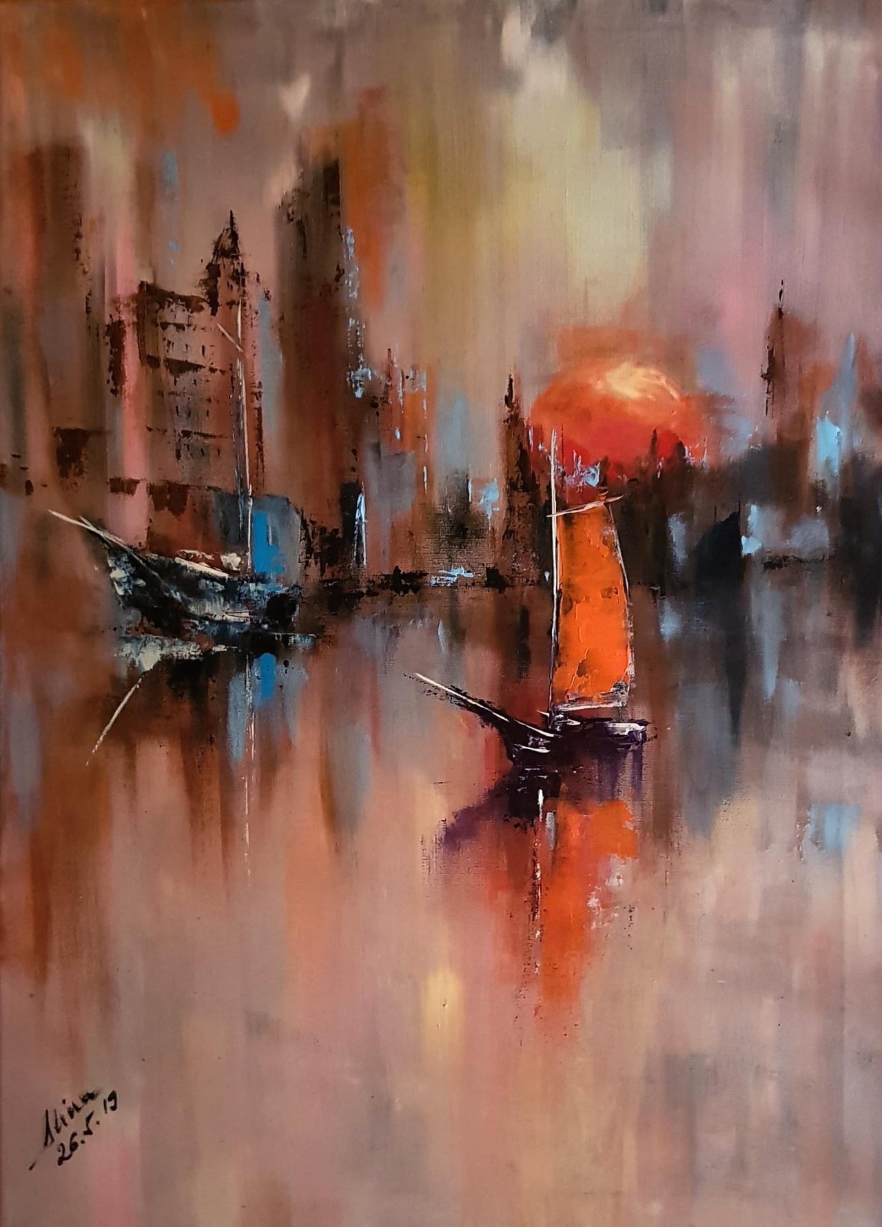 ArteDiAlina.com painting: harbour for two